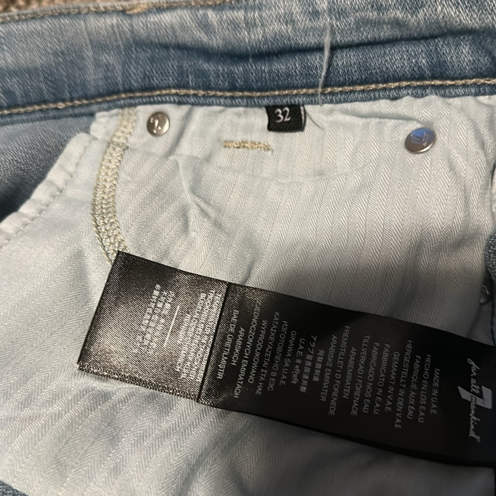 NWT 7 For All Mankind Cuffed Mid Roll Shorts 32 Broken Twill Coco Prive 7FAM - Picture 10 of 11